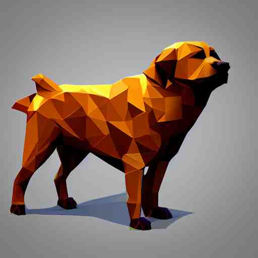 a low poly dog, isometric view, unity game asset, video game