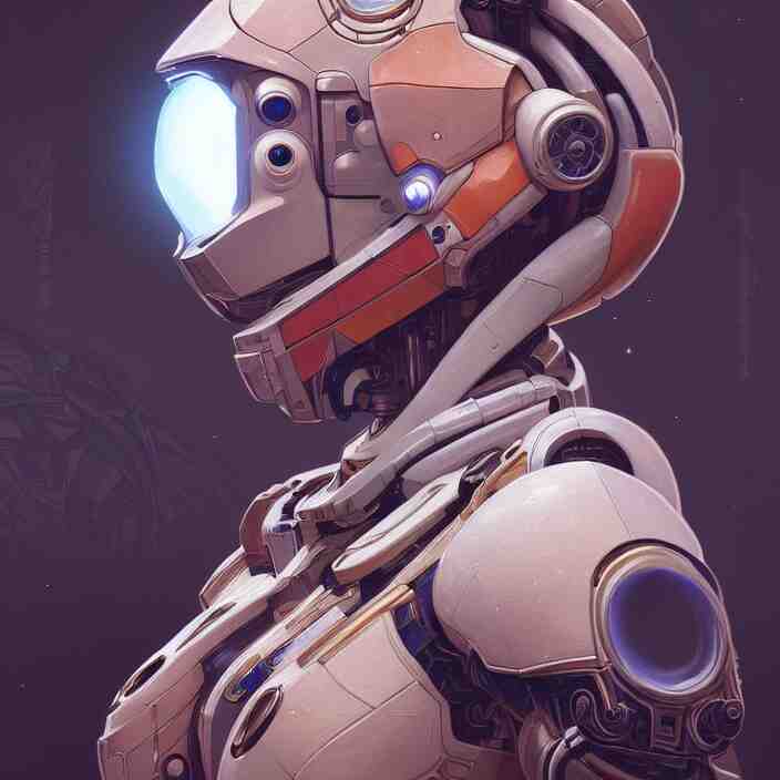 symmetry!! portrait of a robot astronaut, floral! horizon zero dawn machine, intricate, elegant, highly detailed, digital painting, artstation, concept art, smooth, sharp focus, illustration, art by artgerm and greg rutkowski and alphonse mucha, 8 k 