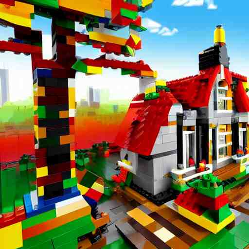 erdtree in a lego game. impressionistic, colorful, high quality, 8 k, arstation 