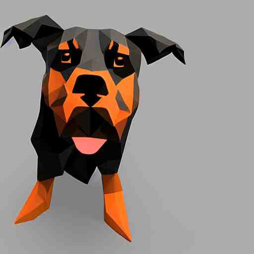 rottweiler 3 d low poly art 