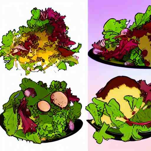 salad sponge dressing, Trending on Artstation, Hiroaki Tsutsumi style