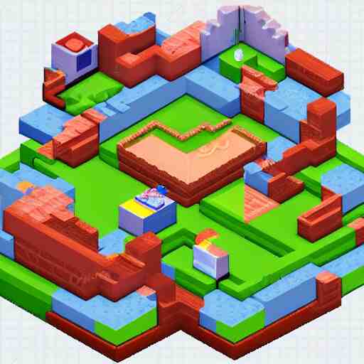 isometric 3 d game props pixel art, clean, artstation 