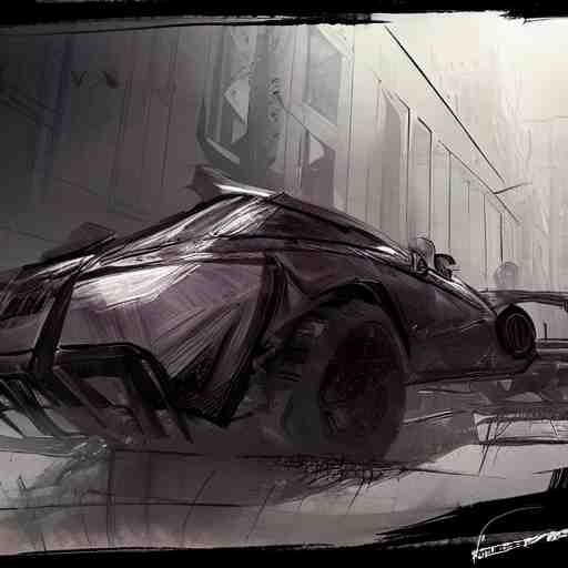 concept art of a car in the style of dishonored game 