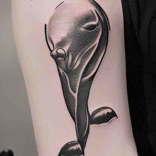 concept tattoo design, stencil, whale 