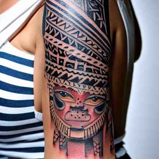 girl with a tribal tatoo 