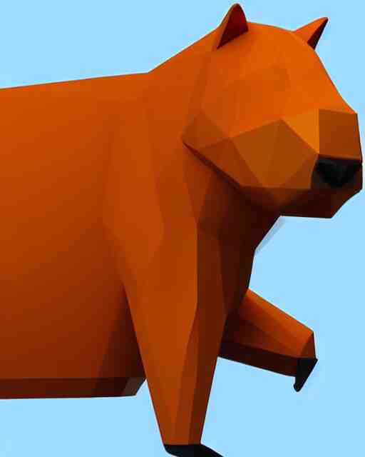 low polygon render of a capybara on a white background, isometric 3d, ultra hd