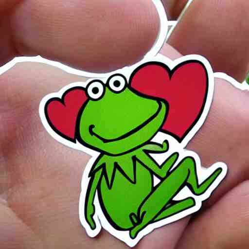 cute kermit the frog die cut stickers