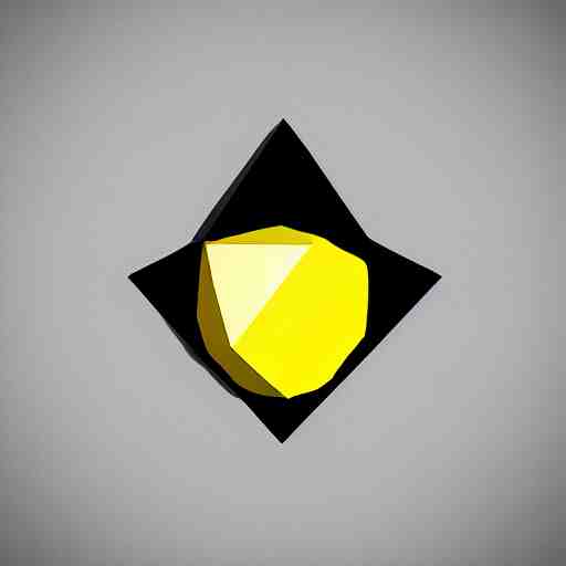 low-poly logo of a lemon wearing a low-poly black fedora, 4k