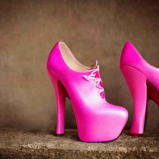 medieval pink high heels, photoshoot, photography, 4 k, hyper realistic 