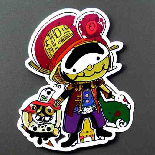 die cut sticker, tony chopper of one piece, splatter paint 