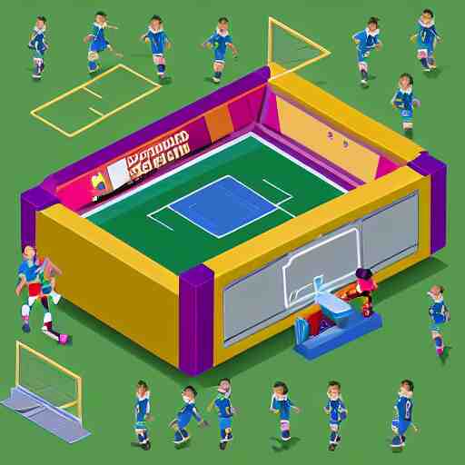 soccer lootbox in the style of peter tarka, 3 d, isometric, game, octane, game, artstation 