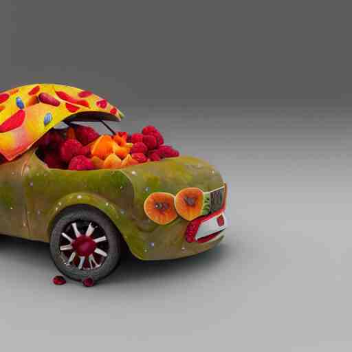 car made of fruits, artstation 