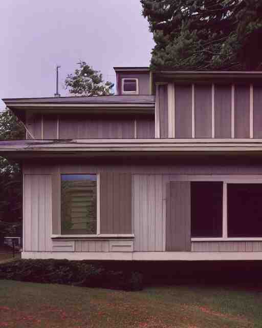 the exterior of a house in devonshire that was built in the 1 9 7 0 s and is rumoured to be haunted, painterly, offset printing technique, photographed on kodachrome by brom, robert henri, walter popp, cinematic lighting, various refining methods, micro macro autofocus, ultra definition, award winning photo 