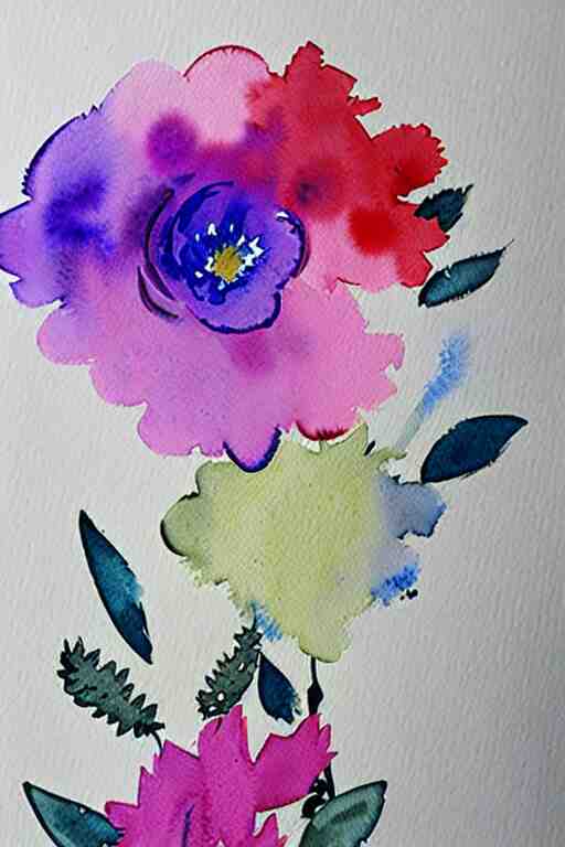 loose watercolor flowers by prafull sawant and michał jasiewicz and eudes correia 