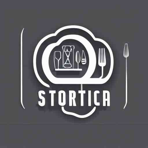 a futuristic company logo symbol for a restaurant, digital art illustrator svg logo design 