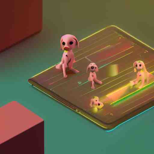 isometric puppy bot, 3 d character realistic, very colorful, cinematic lighting, soft neon, volumetric lighting, apple design, jony ive, octane render, trending on artstation 