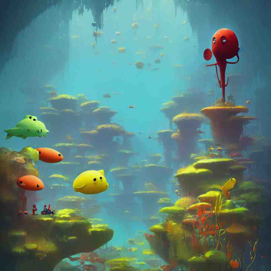 Goro Fujita illustrating Underwater forest, aquatic life, full of color, art by Goro Fujita, sharp focus, highly detailed, ArtStation