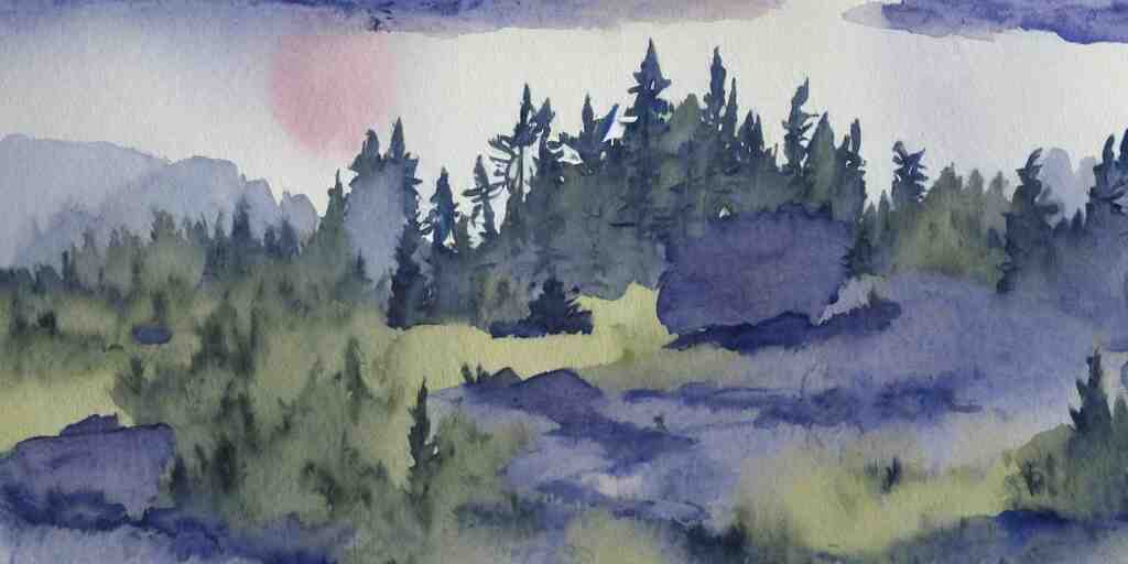 outer wilds, watercolour