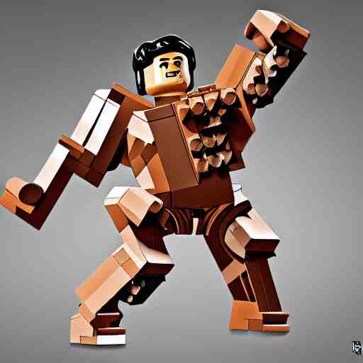 an extremely buff lego man art 4 k deviantart artstation dynamic pose 