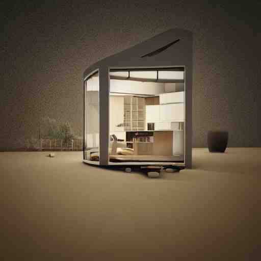 mini house inside clear globe octane render hyperdetailed, 