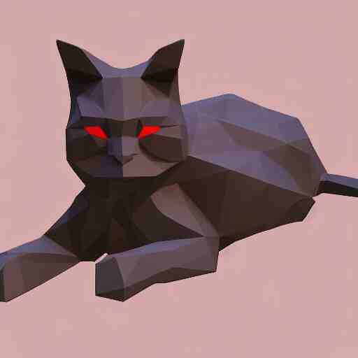 a low poly model of a cat