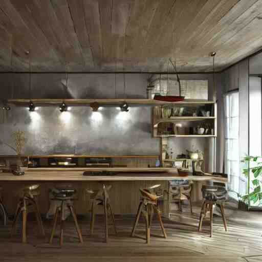 a forest - themed kitchen, trending on artstation, hdr 