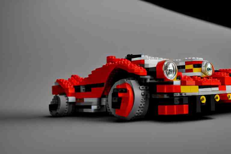 Porsche made out of Lego, octane render, studio light, 35mm,