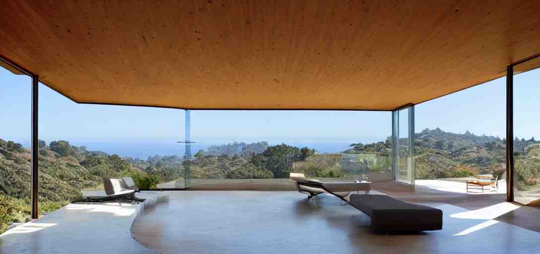 house designed by renzo piano overlooking big sur. landscape design by louis benech. 