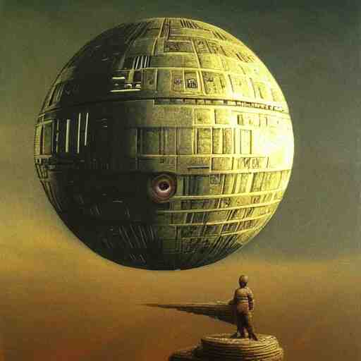 star wars death star highly detailed beksinski style painting 