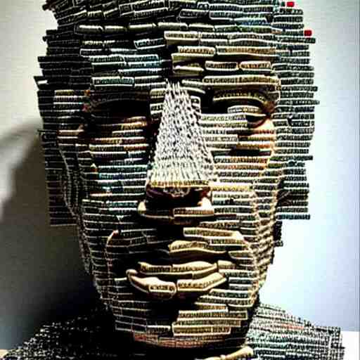 sculpture made out of empty plastic cigarette packs. 