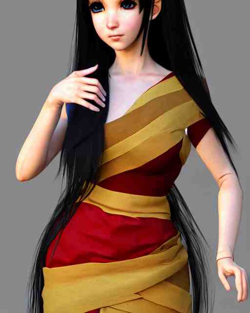 render as a very beautiful daz 3d anime manga girl, wearing assamese bihu mekhela sador gamosa dress, long shiny black hair, hazel eyes, full round face, short smile, assam landscape setting, sunny ambient diffused glow cinematic HDRI lighting, medium shot, mid-shot, highly detailed, daz studio genesis iray gorgeous, detailed  anatomically correct face!! anatomically correct hands!! amazing natural skin tone, ultra hd, trending on Artstation, Unreal Engine 4k, anime masterpiece, subsurface scattering