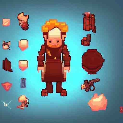 concept art for a magic mechanic, character design, artstation trending # pixelart 