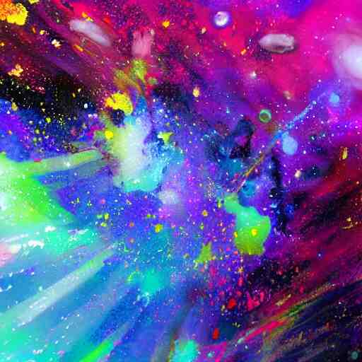 galaxy paint splatter, artstation