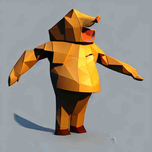 poorly rendered low poly 3d model of a popular cartoon character