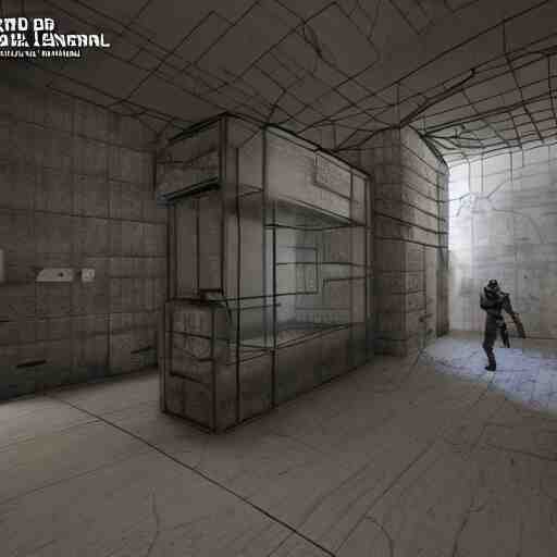 a professional 3 d wireframe of a counter strike level, 8 k, unreal engine, octane render 