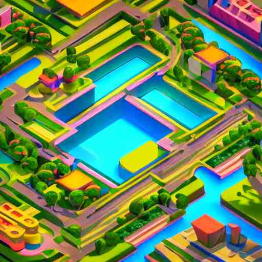 isometric island land on neon background, isometric invironment, 3d art, isometric art, high detail, artstation, concept art, behance, ray tracing, smooth, sharp focus, ethereal lighting