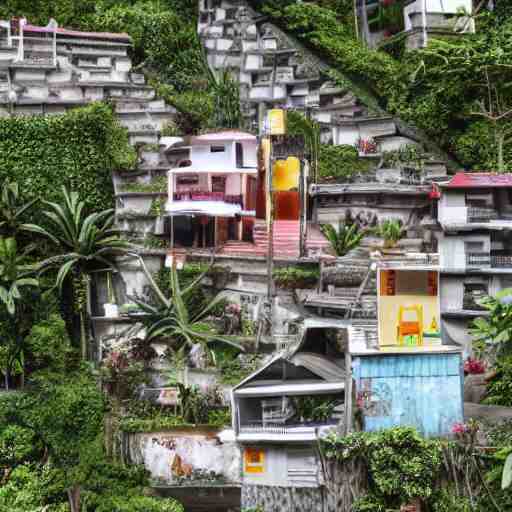 rio de janeiro house. the house is in a favela. extremely detailed. by glen billy. hyper - realistic, 8 k 