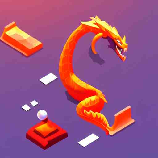 isometric dragon, stylized 3d render, game asset, zoomed out view, white background, artstation