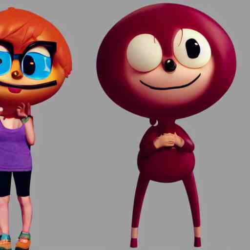 christina hendricks as gumball characters, 3 d render, blender, 