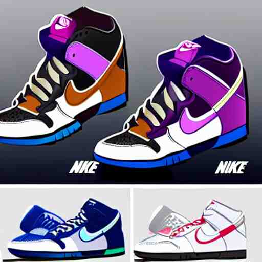 nike dunks in the theme of frieza, accurate colors, concept art ...