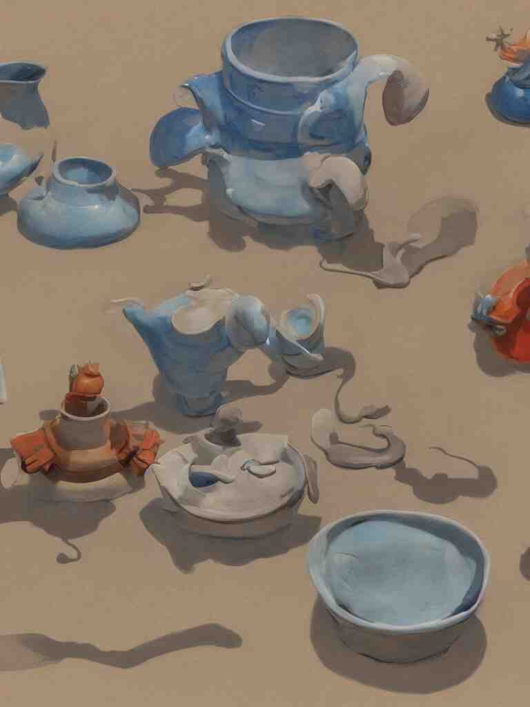 ceramics by disney concept artists, blunt borders, rule of thirds 