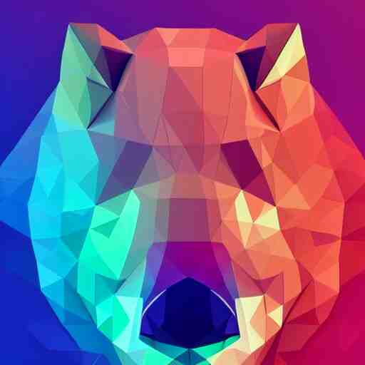 a colorful glowing low poly logo of a capybara 