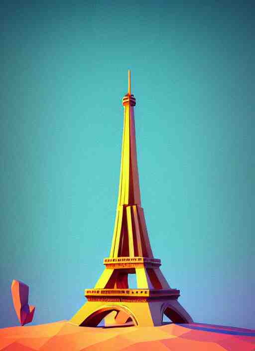 a low poly isometric render of eiffel tower in the style of monument valley, intricate, elegant, smooth shading, soft lighting, illustration, simple, solid shapes, by magali villeneuve, jeremy lipkin and michael garmash, rob rey and kentaro miura style, octane render 