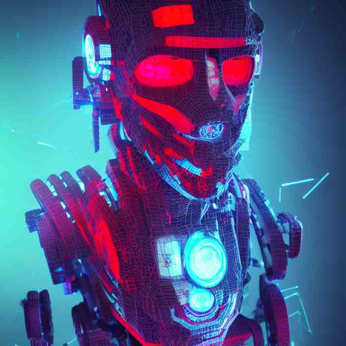cyber punk, oni mask, 3 d render beeple, portrait, japanese neon red kanji, male anime character, unreal engine render, intricate abstract, sparking hornwort, broken robot, intricate artwork, beeple, octane render, epcot, shadows of colossus, glitch art, glitchcore, organic, forest druid, hellscape, futurescape, trending on artstation, greg rutkowski very coherent symmetrical artwork. cinematic, key art, hyper realism, high detail, octane render, 8 k, iridescent accents, albedo from overlord, the library of gems, intricate abstract. intricate artwork, by tooth wu, wlop, beeple, dan mumford. concept art, octane render, trending on artstation, greg rutkowski very coherent symmetrical artwork. cinematic, key art, hyper realism, high detail, octane render, 8 k, iridescent accents 