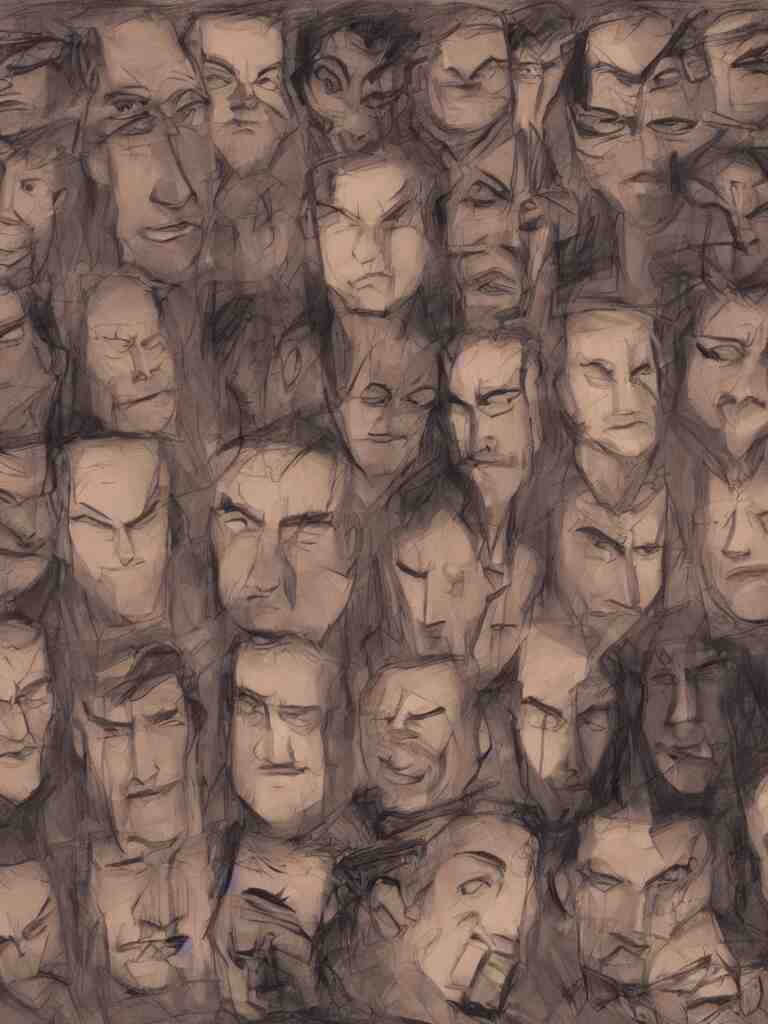 faces by disney concept artists, blunt borders, rule of thirds 