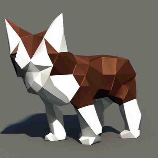 a low poly model of a cat