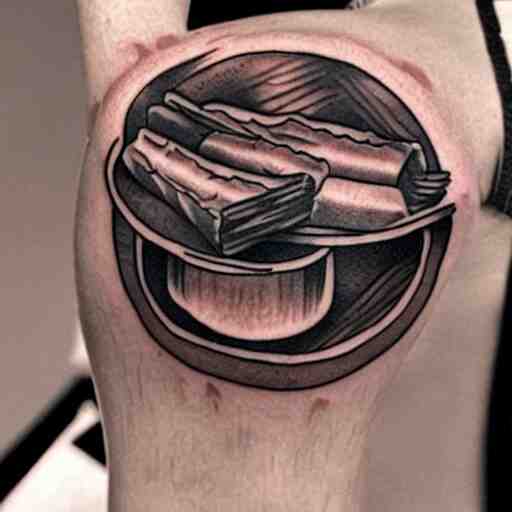 a tattoo of a single churro