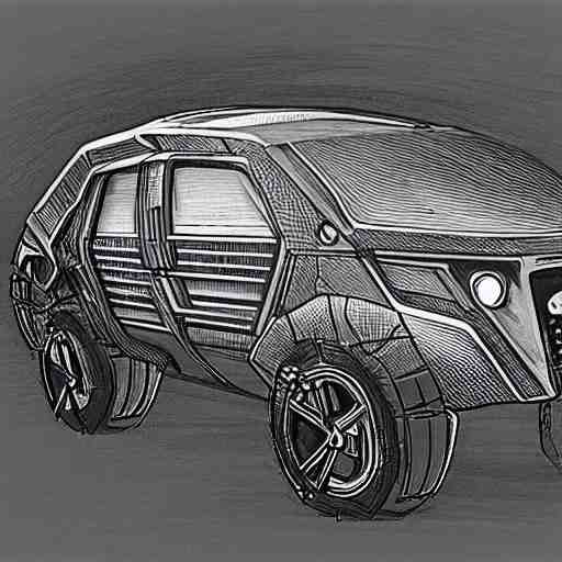 futuristic vehicle concept, etch a sketch art 