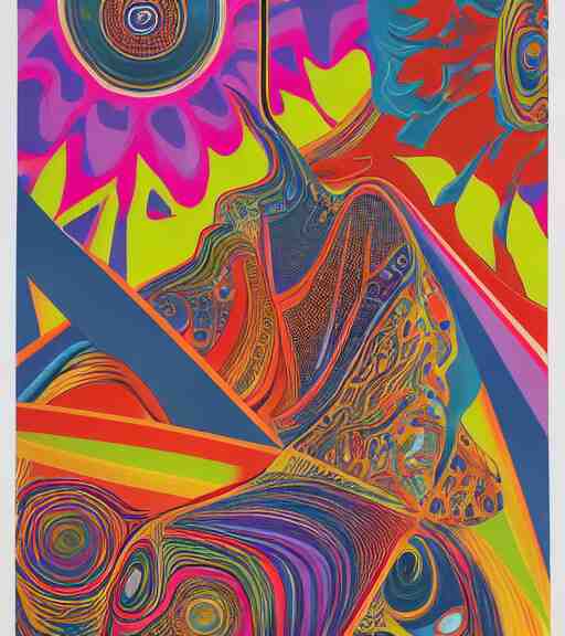 a psychedelic 1970s poster, asymmetrical, highly detailed, concept art,