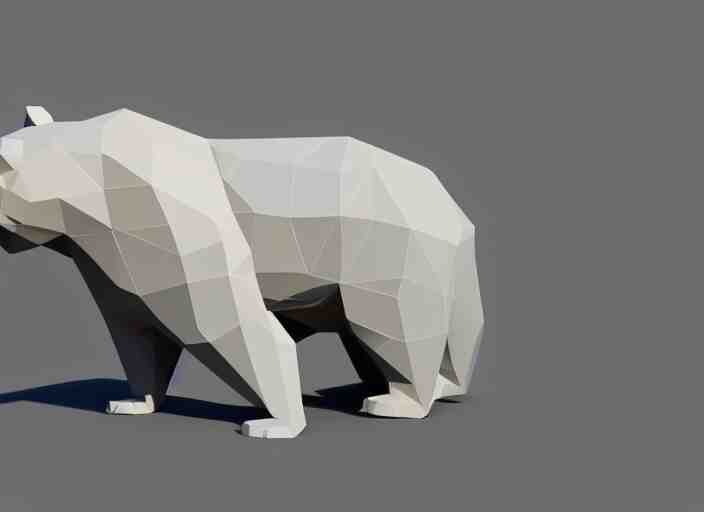 low polygon render of a bear, on a white background, isometric 3 d, ultra hd 